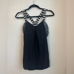 Lululemon Black and White Striped Tank